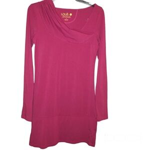 Lole Lola Tunic Long‎ Sleeve Asymmetric Dress Fuchsia Pink Purple Small